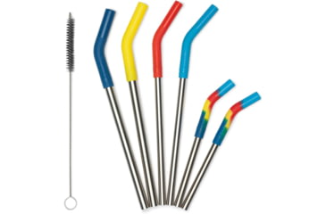Image of Klean Kanteen Straw Combo - 6 Pack, Multi-Color/Brushed Stainless, 1009506