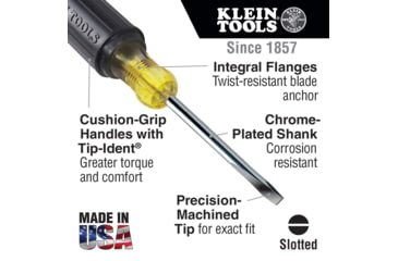 Image of Klein Tools 1/4 Keystone Screwdriver Set, #2 Phillips, Cushion-Grip, 2Piece, Black, 85442