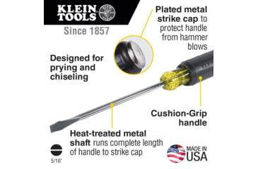 Image of Klein Tools 5/16In Keystone Demolition Driver, 7In Shank, Yellow/Black, 602-7DD