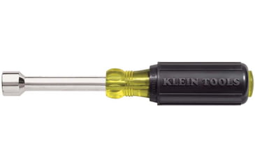 Image of Klein Tools 7/16In Hollow Nut Driver, 3In, Cushion-Grip, Black/Yellow, 630-7/16
