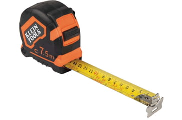 Image of Klein Tools 7.5 Meter Tape Measure, Magnetic Double-Hook, Orange/Black, 9375