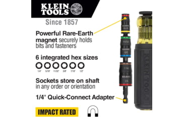 Image of Klein Tools 7in1 Impact Flip Socket w/Handle, 32900