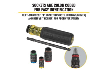 Image of Klein Tools 7in1 Impact Flip Socket w/Handle, 32900