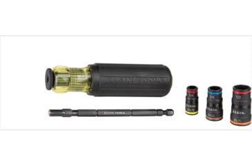 Image of Klein Tools 7in1 Impact Rated Flip Socket Set w/Handle, Black/Yellow, 32910