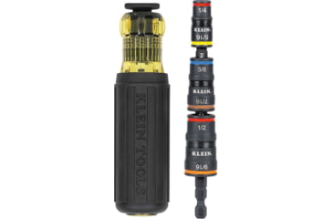 Image of Klein Tools 7in1 Impact Rated Flip Socket Set w/Handle, Black/Yellow, 32910