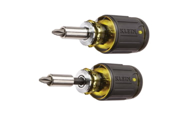 Image of Klein Tools 8in1 Multi-Bit Adjustable Length Stubby Screwdriver, Black, 32308