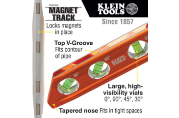Image of Klein Tools ACCU-BEND Level, 4 Vial, Orange, 935AB4V