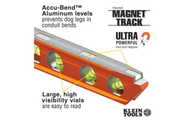 Image of Klein Tools ACCU-BEND Level, 4 Vial, Orange, 935AB4V