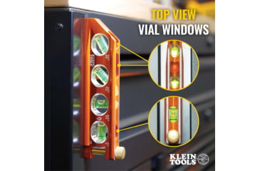 Image of Klein Tools ACCU-BEND Level, 4 Vial, Orange, 935AB4V