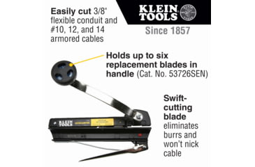 Image of Klein Tools Armored and BX Cable Cutter, Black, 53725