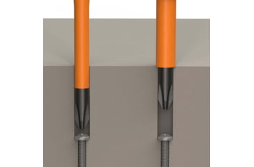 Image of Klein Tools Cabinet Screwdriver Set, Slim-Tip Insulated Phillips, Square, 4Piece, Orange/Black, 33734INS