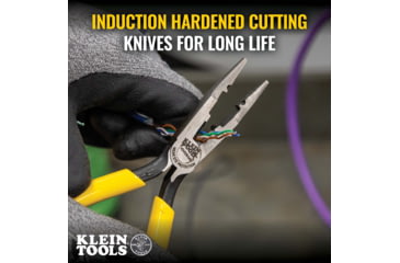 Image of Klein Tools Connector Crimping Needle Nose Pliers, 7In, Yellow, VDV026-049