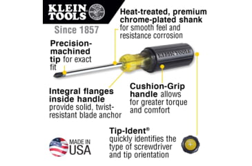 Image of Klein Tools Cushion-Grip Screwdriver Set 7-Piece, 85076