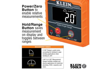 Image of Klein Tools Digital Angle Gauge and Level, Orange, 935DAG