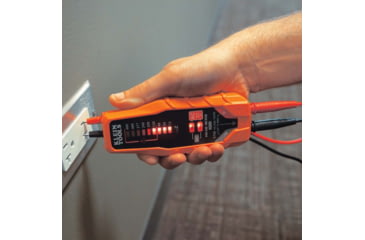 Image of Klein Tools Electronic AC/ DC Voltage Tester, 12 - 600V, Orange/Black, ET60