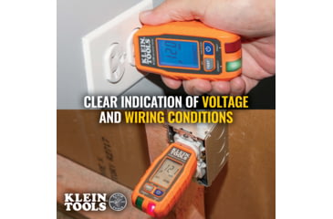Image of Klein Tools GFCI Receptacle Tester w/LCD, Orange/Black, RT250