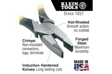 Image of Klein Tools Linemans Crimping Pliers, 9In, Yellow, D213-9NE-CR