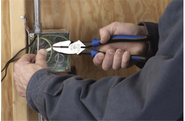 Image of Klein Tools Linemans Pliers, Journeyman Handle, 9In, Light Blue/Black, J2000-9NE