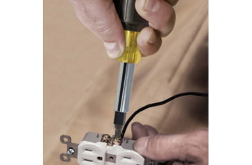 Image of Klein Tools Multi-Bit Screwdriver/Nut Driver, 10in1, Heavy Duty, Black/Yellow, 32557