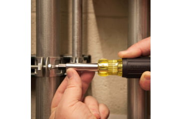 Image of Klein Tools Multi-Bit Screwdriver/Nut Driver, 10in1, Heavy Duty, Black/Yellow, 32557