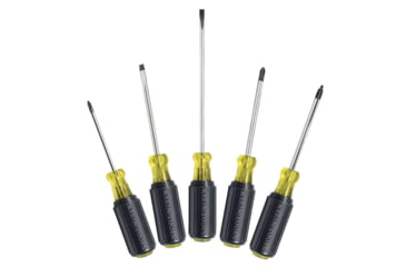 Image of Klein Tools Phillips and Square Screwdriver Set, Slotted, 5Piece, Black/Yellow, 85445