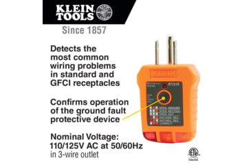 Image of Klein Tools Receptacle Tester GFCI, RT210