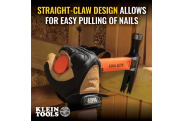Image of Klein Tools Straight-Claw Hammer, 18oz, 15In, Orange/Black, H80718