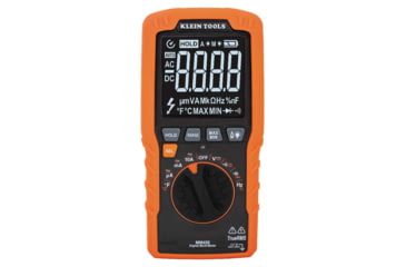 Image of Klein Tools TRMS Auto-Ranging Slim Digital Multimeter, 600V, Temp, Orange/Black, MM450