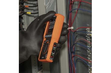 Image of Klein Tools TRMS Auto-Ranging Slim Digital Multimeter, 600V, Temp, Orange/Black, MM450