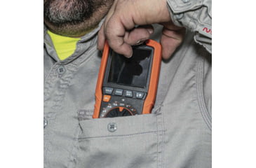 Image of Klein Tools TRMS Auto-Ranging Slim Digital Multimeter, 600V, Temp, Orange/Black, MM450