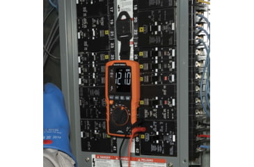 Image of Klein Tools TRMS Auto-Ranging Slim Digital Multimeter, 600V, Temp, Orange/Black, MM450