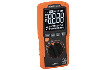 Image of Klein Tools TRMS Auto-Ranging Slim Digital Multimeter, 600V, Temp, Orange/Black, MM450