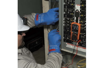 Image of Klein Tools TRMS Auto-Ranging Slim Digital Multimeter, 600V, Temp, Orange/Black, MM450