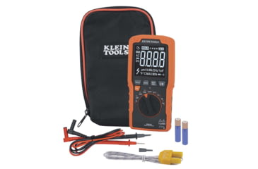 Image of Klein Tools TRMS Auto-Ranging Slim Digital Multimeter, 600V, Temp, Orange/Black, MM450