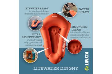 Image of Klymit LiteWater Dinghy LWD Packraf, Orange, Regular, 14LDBL02C