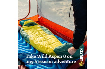 Image of Klymit Wild Aspen Sleeping Bag, 0 Degrees, Yellow, Large, 13WAYL00D