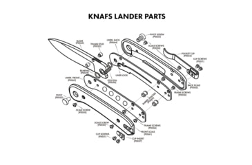 Image of Knafs Lander 1 Pocket Knife Rebuild Kit, Silver, KNAFS-00131