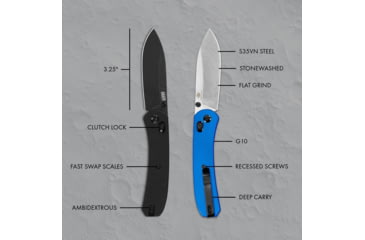 Image of Knafs Lander 2 Pocket 3.25in Folding Knife, G10 Handle, Clutch Lock, S35VN, Drop Point, Black/Black, KNAFS-00180