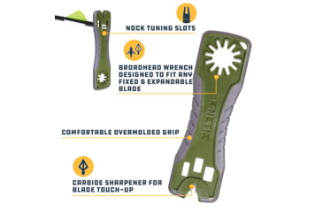 Image of KNetix MV Broadhead Wrench and Sharpener, Gray/Olive, 14710