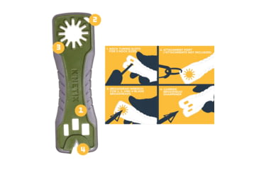 Image of KNetix MV Broadhead Wrench and Sharpener, Gray/Olive, 14710