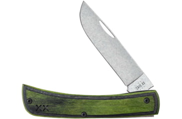 Image of Knife Case Sod Buster Jr Folding Knife, 2.8in, Tru-Sharp Stainless Steel, Skinner, Dymalux Wood Green/Black Handle, 66383