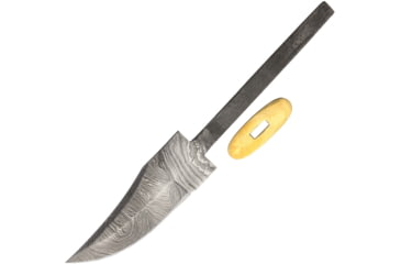 Image of Knifemaking 4in Damascus Steel Clip Point Blade, Brass Guard, BL036