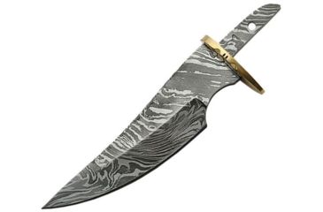 Image of Knifemaking Damascus Blade With Sheath Fixed Blade Knife, 4.5in, Damascus Steel, Handle BLSODMB5