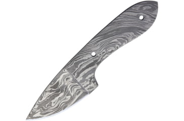 Image of Knifemaking Drop Point Damascus Blade, 6in Fixed Blade Knife, 6in Overall, 2.25in Damascus Steel Drop Point, One-Piece Construction, BL124 / SM1008