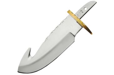 Image of Knifemaking Guthook Blade With Sheath Fixed Blade Knife, 4.5in, Stainless Steel, Standard Edge, Mirror Polish, Handle BLSOBBL2