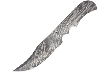 Image of Knifemaking Skinner Damascus Blade, 9 1/4in overall Fixed Blade Knife, 9.25in Overall, 4.25in Damascus Steel Upswept Skinner Blade, One-Piece Construction, BL123 / SM1010