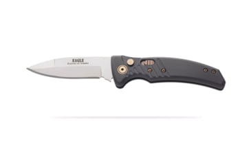 Image of Knives of Alaska Eagle Auto Automatic Folding Knife, 2.9in, CPM MagnaCut Stainless Steel, Spear Point Blade, G10, Black Handle, 00957FG