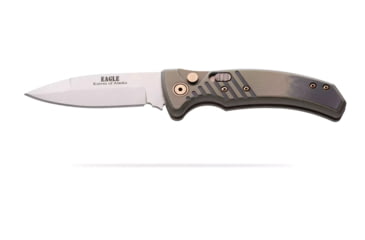 Image of Knives of Alaska Eagle Auto Automatic Folding Knife, 2.9in, CPM MagnaCut Stainless Steel, Spear Point Blade, G10, Black/OD Handle, 00956FG
