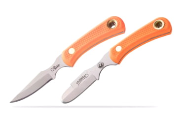 Image of Knives of Alaska Muskrat / Cub Bear Combo Fixed Blade Knives, 2.25in / 2.75in, CPM-S30V Stainless Steel, Round Point/Caping Blade, Santoprene, Orange Handle, 00104FG