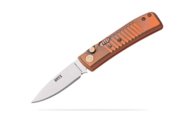 Image of Knives of Alaska Onyx Auto Automatic Folding Knife, 2.6in, CPM MagnaCut Stainless Steel, Drop Point Blade, G10, Orange/Black Handle, 00955FG